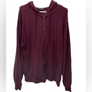 Eddie Bauer men's large hoodie full zip deep purple gorpcore outdoor